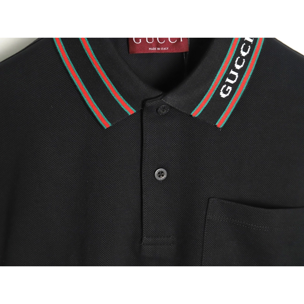 Gucci Neck Lettering Short Sleeve Polo Shirt TSK1,Gucci