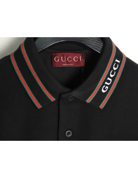 Gucci Neck Lettering Short Sleeve Polo Shirt TSK1,Gucci