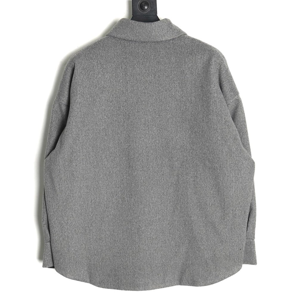 Prada Cashmere Triangle Logo Shirt Jacket,Prada