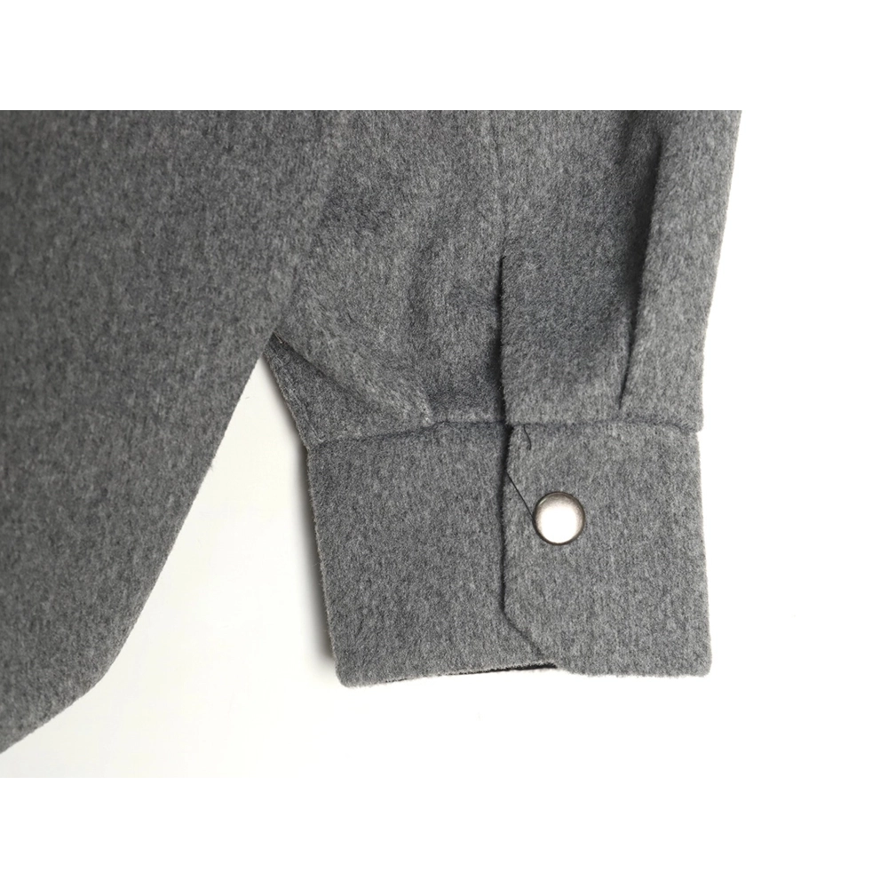 Prada Cashmere Triangle Logo Shirt Jacket,Prada