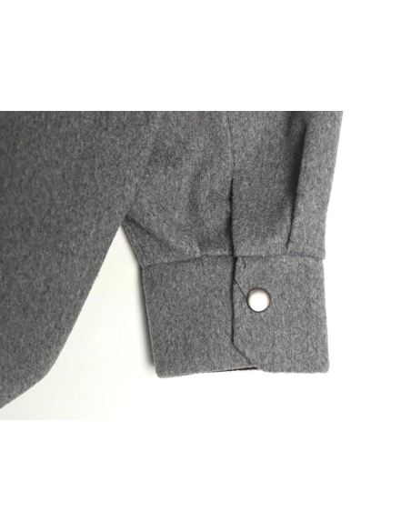 Prada Cashmere Triangle Logo Shirt Jacket,Prada