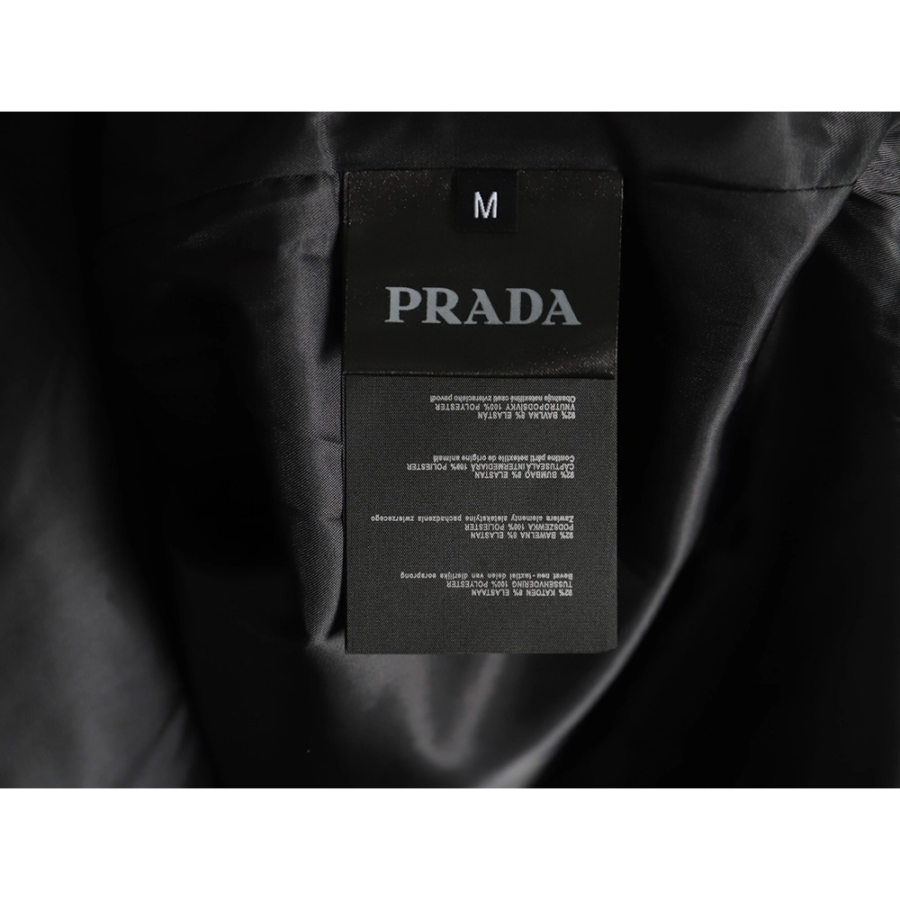Prada Cashmere Triangle Logo Shirt Jacket,Prada