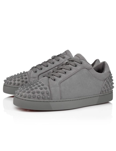Discount Christian Louboutin Seavaste 2 Sneakers Veau Velours Smoke Grey Outlet