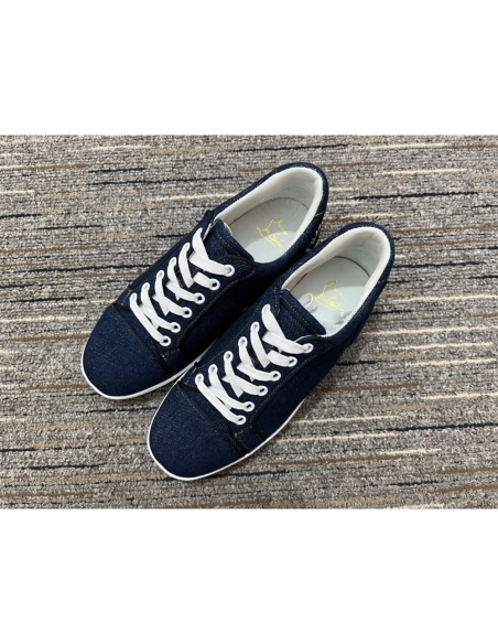 Cheap Christian Louboutin Elo Loubi Orlato Flat Sneakers Miss Denim for Sale