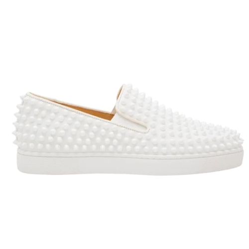 Cheap Christian Louboutin Spikeboat Sneaker Leather White on Sale
