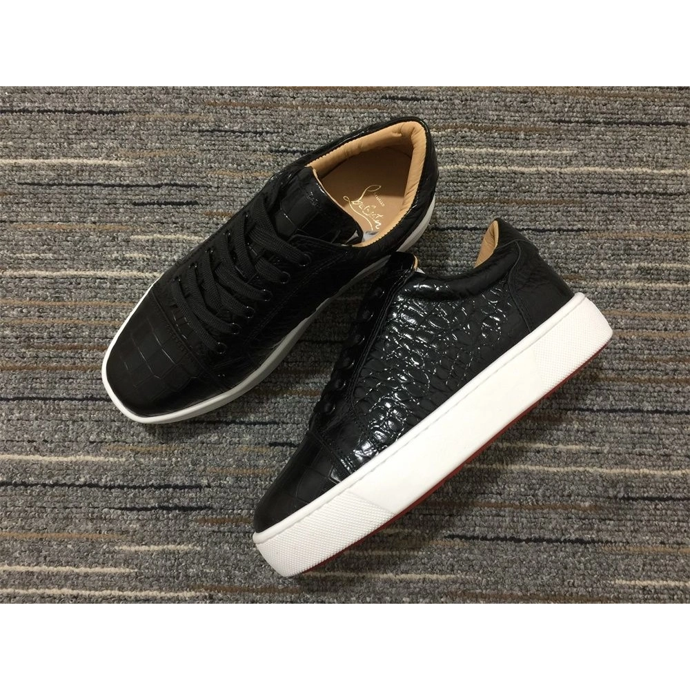 Cheap Christian Louboutin Vieirissima Sneakers Alligator Embossed Calf Black