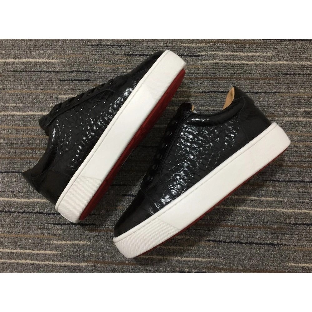 Cheap Christian Louboutin Vieirissima Sneakers Alligator Embossed Calf Black