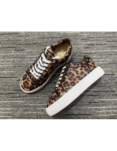 Replica Christian Louboutin Vieirissima Sneakers Leather Leopard