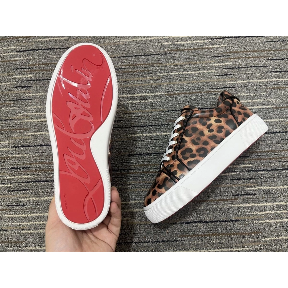 Replica Christian Louboutin Vieirissima Sneakers Leather Leopard