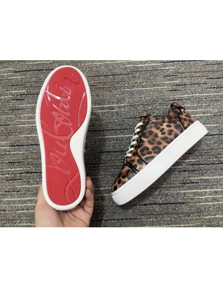 Replica Christian Louboutin Vieirissima Sneakers Leather Leopard