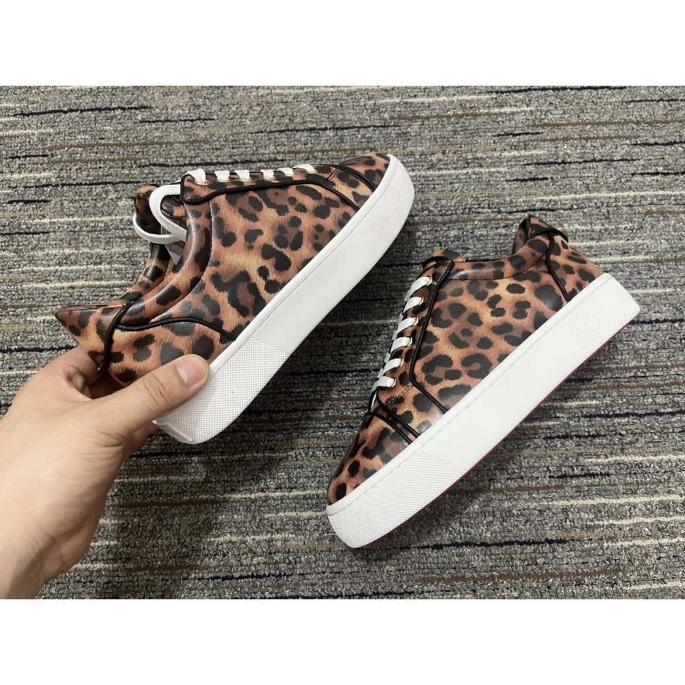 Replica Christian Louboutin Vieirissima Sneakers Leather Leopard