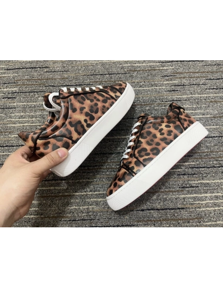 Replica Christian Louboutin Vieirissima Sneakers Leather Leopard