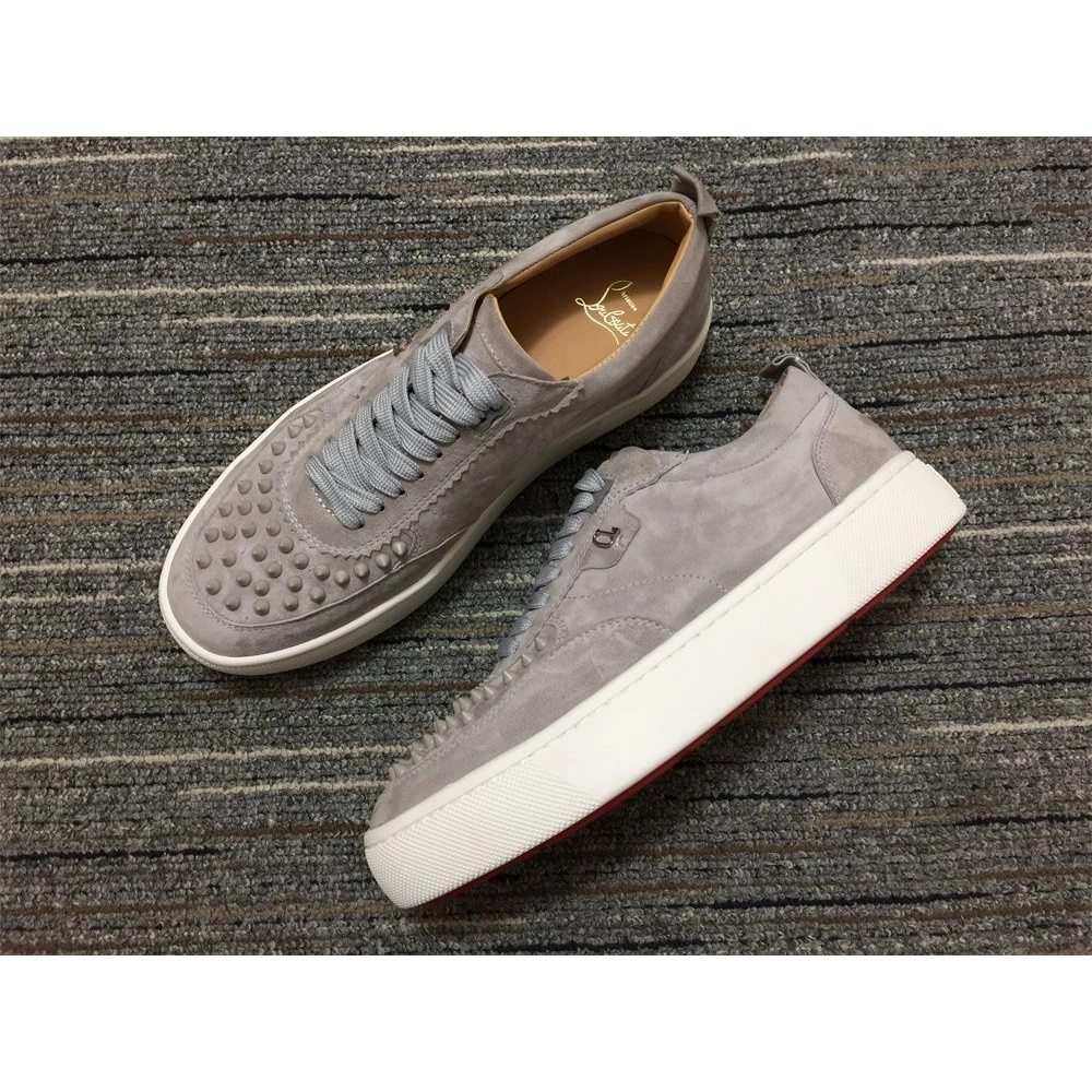 Fake Christian Louboutin Happyrui Sneakers Suede Leather Gray