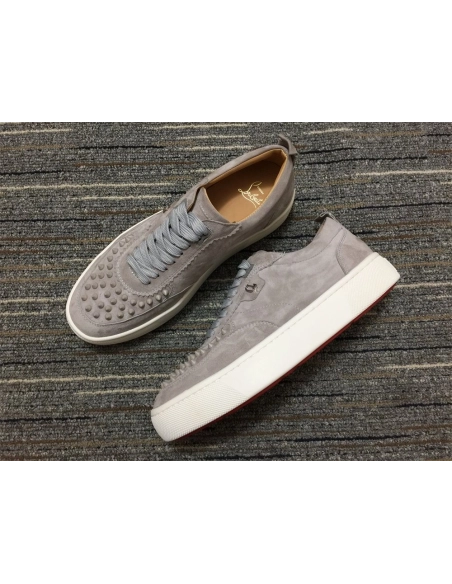Fake Christian Louboutin Happyrui Sneakers Suede Leather Gray