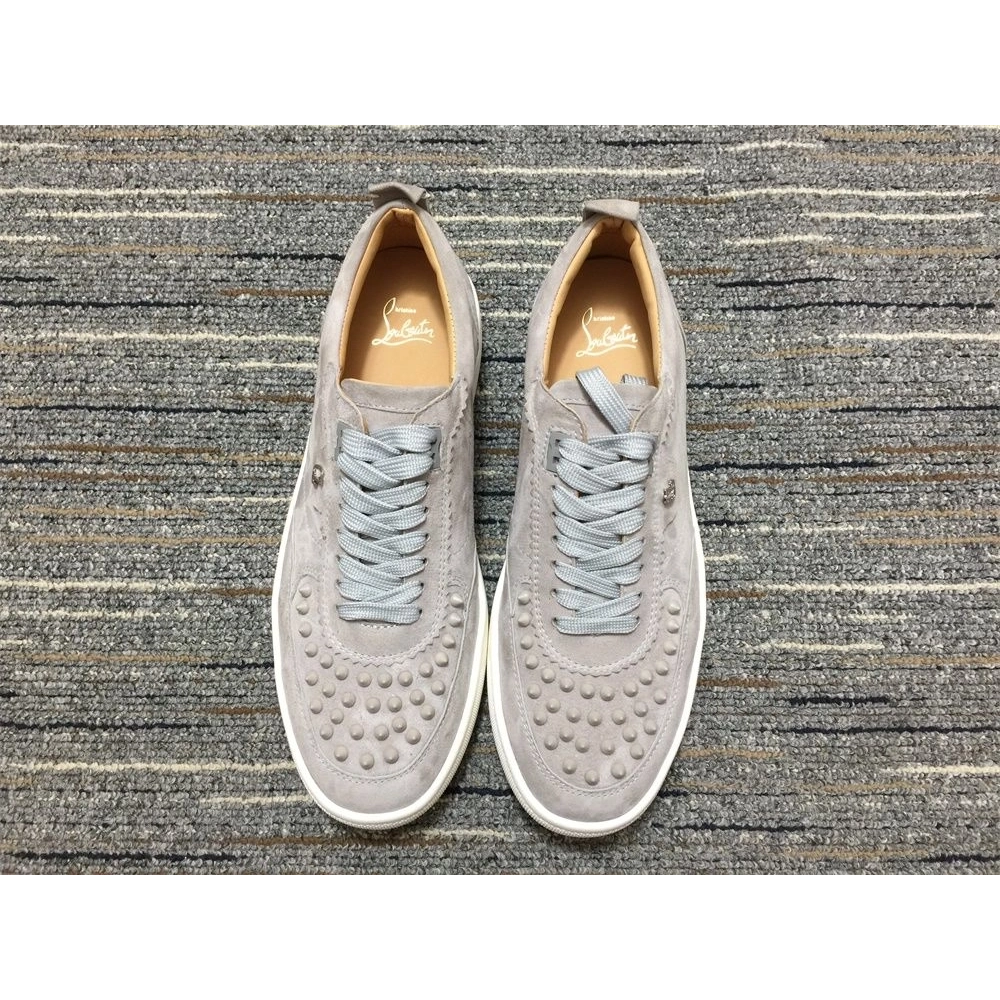 Fake Christian Louboutin Happyrui Sneakers Suede Leather Gray