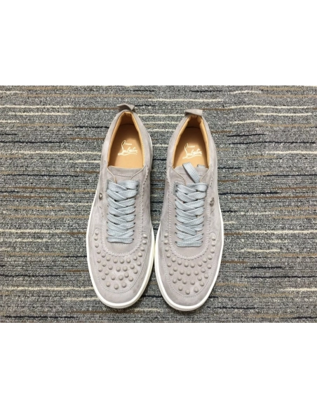 Fake Christian Louboutin Happyrui Sneakers Suede Leather Gray