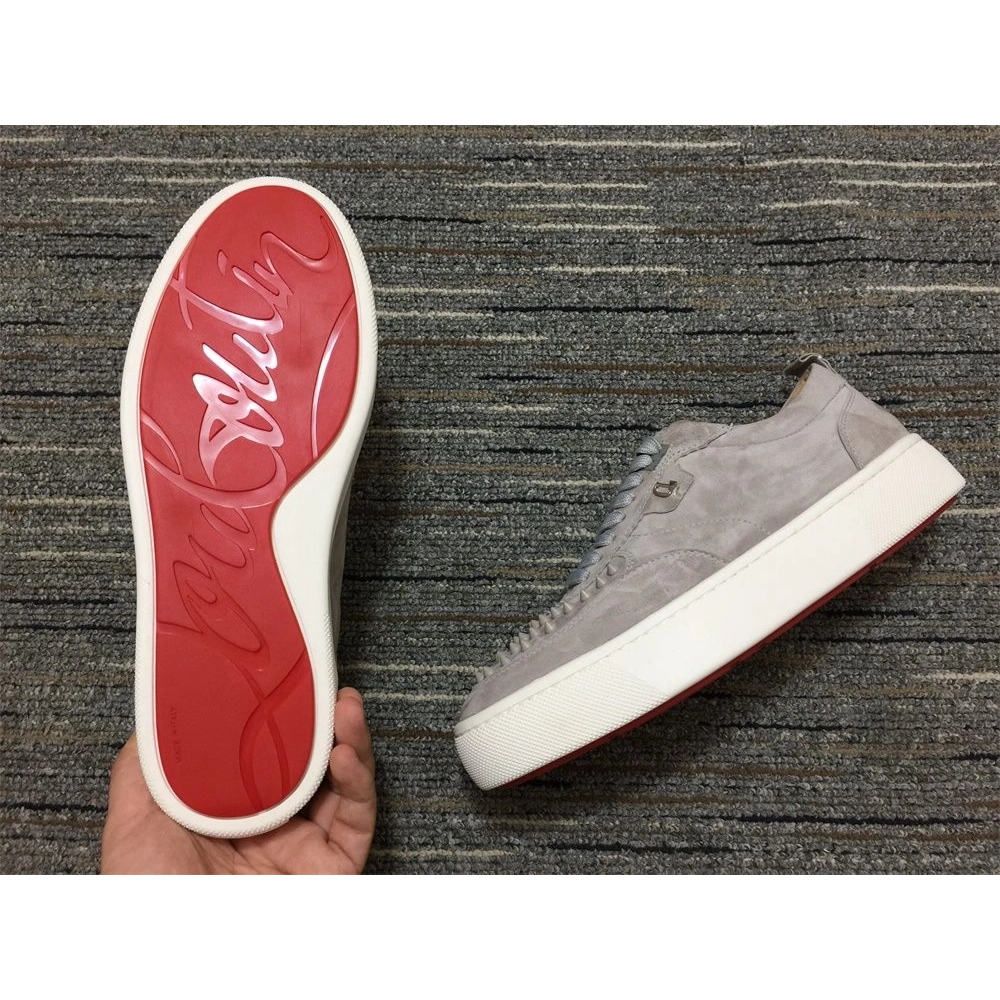Fake Christian Louboutin Happyrui Sneakers Suede Leather Gray