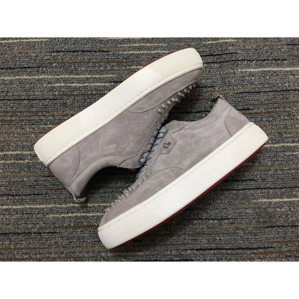 Fake Christian Louboutin Happyrui Sneakers Suede Leather Gray