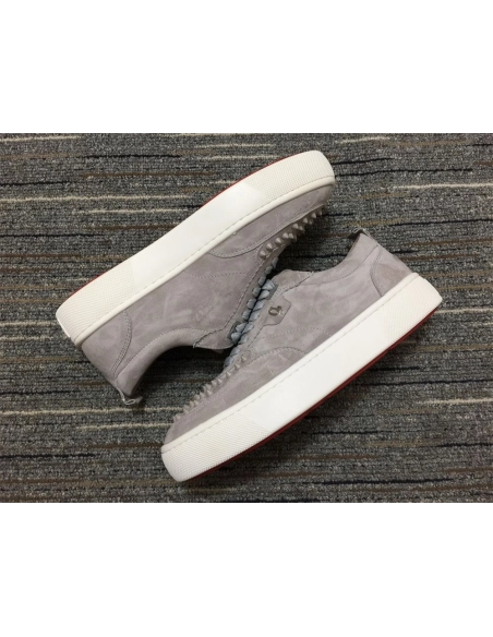 Fake Christian Louboutin Happyrui Sneakers Suede Leather Gray