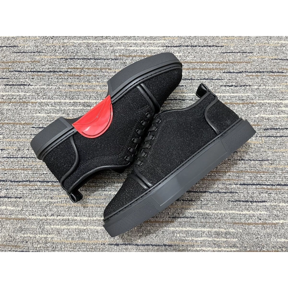Discount Christian Louboutin Adolon Junior Sneakers Polyester Black Outlet Online