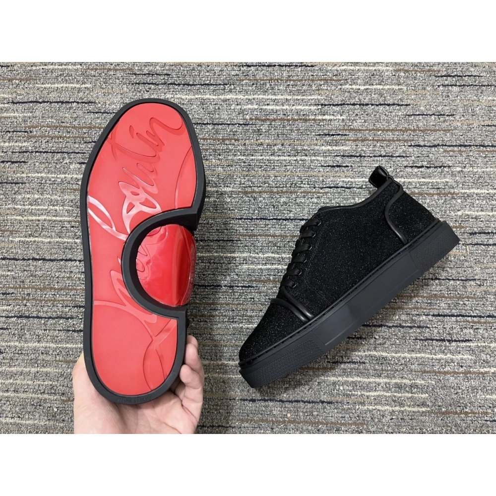 Discount Christian Louboutin Adolon Junior Sneakers Polyester Black Outlet Online