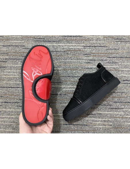 Discount Christian Louboutin Adolon Junior Sneakers Polyester Black Outlet Online