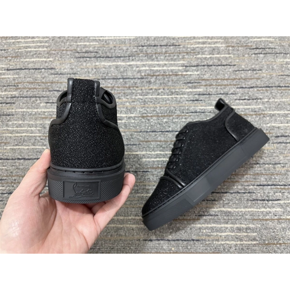 Discount Christian Louboutin Adolon Junior Sneakers Polyester Black Outlet Online