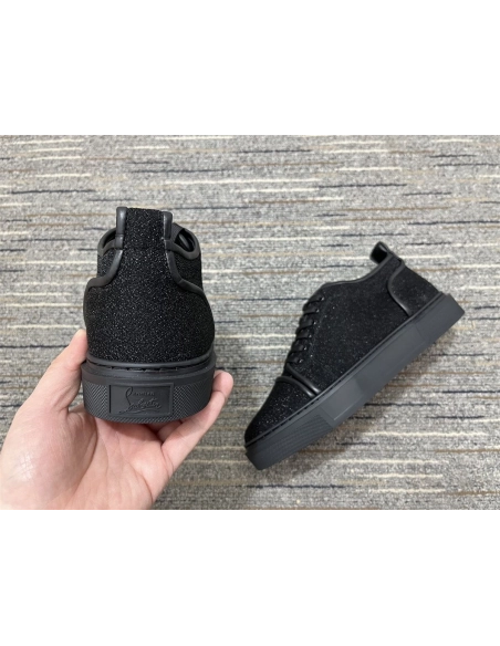 Discount Christian Louboutin Adolon Junior Sneakers Polyester Black Outlet Online