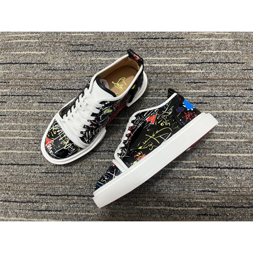 Replica Christian Louboutin Adolon Junior Sneakers Patent Leather Multicolor