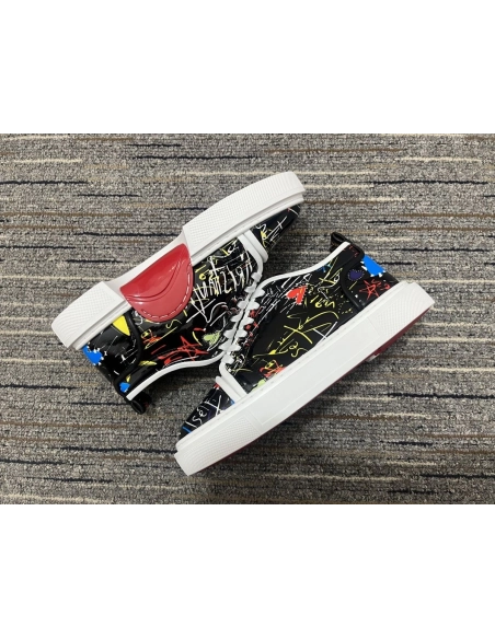 Replica Christian Louboutin Adolon Junior Sneakers Patent Leather Multicolor