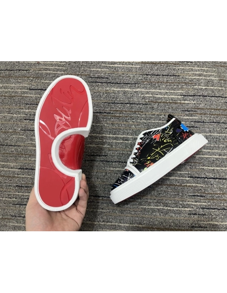 Replica Christian Louboutin Adolon Junior Sneakers Patent Leather Multicolor