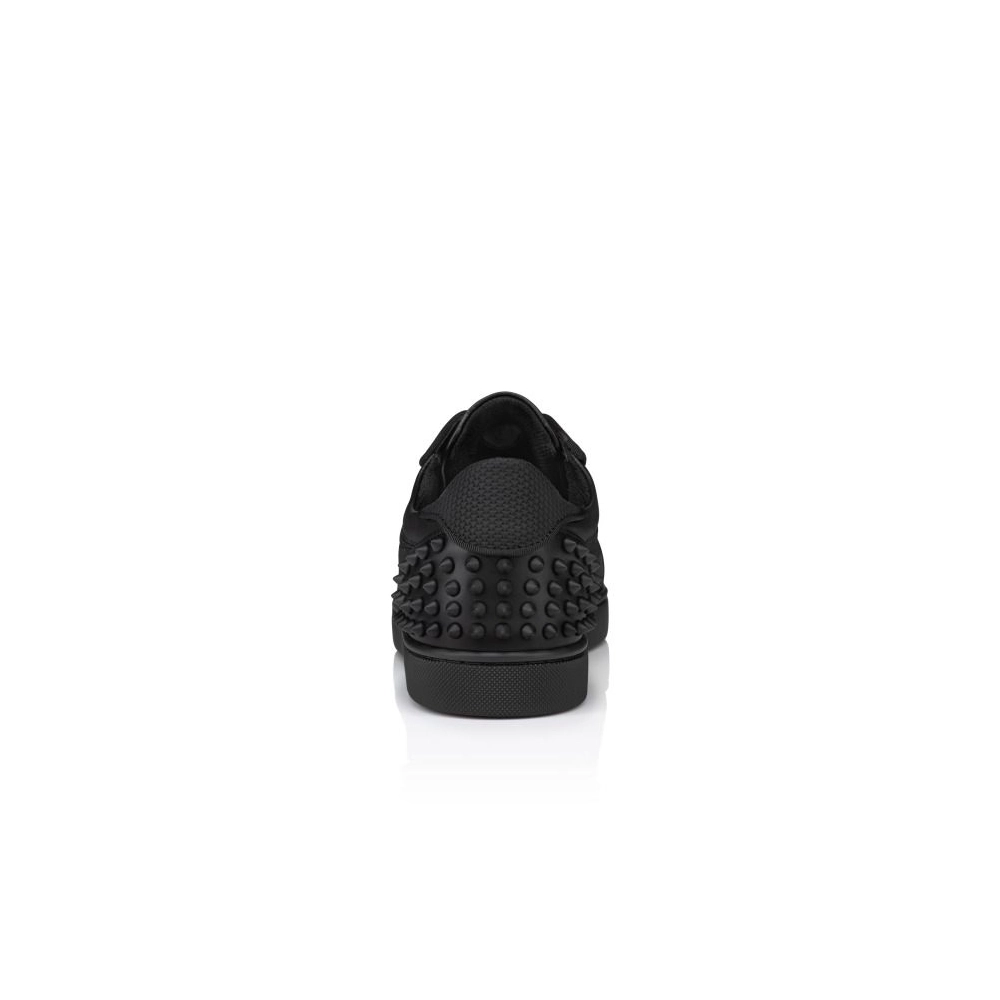 Replica Christian Louboutin Seavaste 2 Sneakers Calf Leather Jacquard And Spikes Black