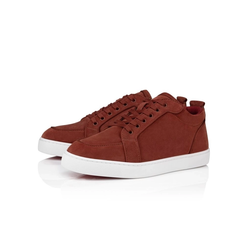 Fake Christian Louboutin Rantulow Sneakers Veau Velours Brownie