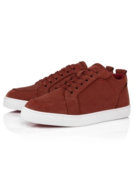 Fake Christian Louboutin Rantulow Sneakers Veau Velours Brownie