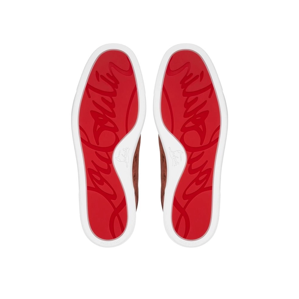 Fake Christian Louboutin Rantulow Sneakers Veau Velours Brownie