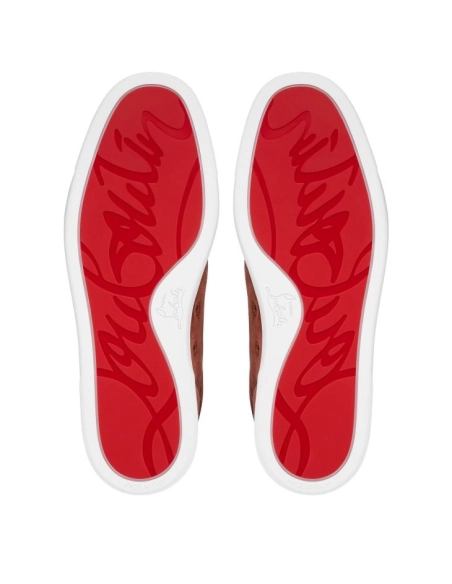 Fake Christian Louboutin Rantulow Sneakers Veau Velours Brownie