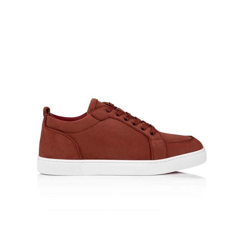 Fake Christian Louboutin Rantulow Sneakers Veau Velours Brownie