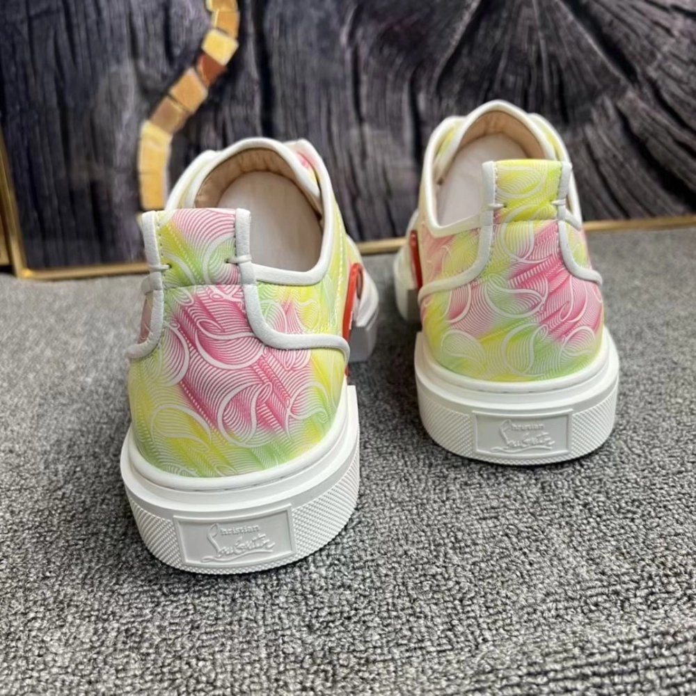 Fake Christian Louboutin Adolon Junior Jacquard Men Sneakers Crepe Satin Multicolor