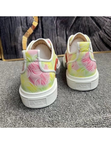 Fake Christian Louboutin Adolon Junior Jacquard Men Sneakers Crepe Satin Multicolor