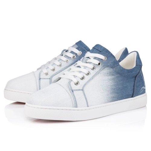 Fake Christian Louboutin Fun Vieira Sneakers Men Denim Brushed Effect Denim