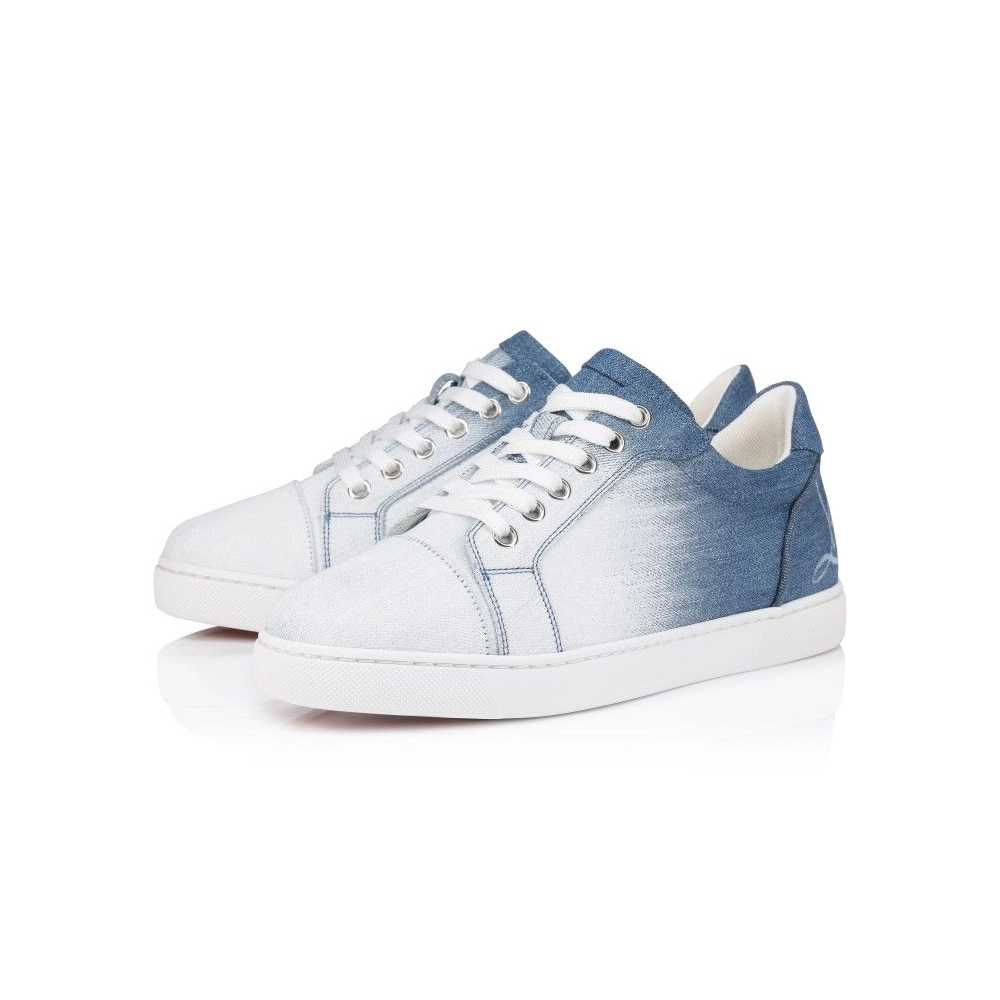 Fake Christian Louboutin Fun Vieira Sneakers Men Denim Brushed Effect Denim