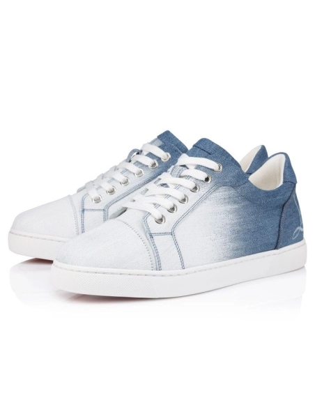 Fake Christian Louboutin Fun Vieira Sneakers Men Denim Brushed Effect Denim
