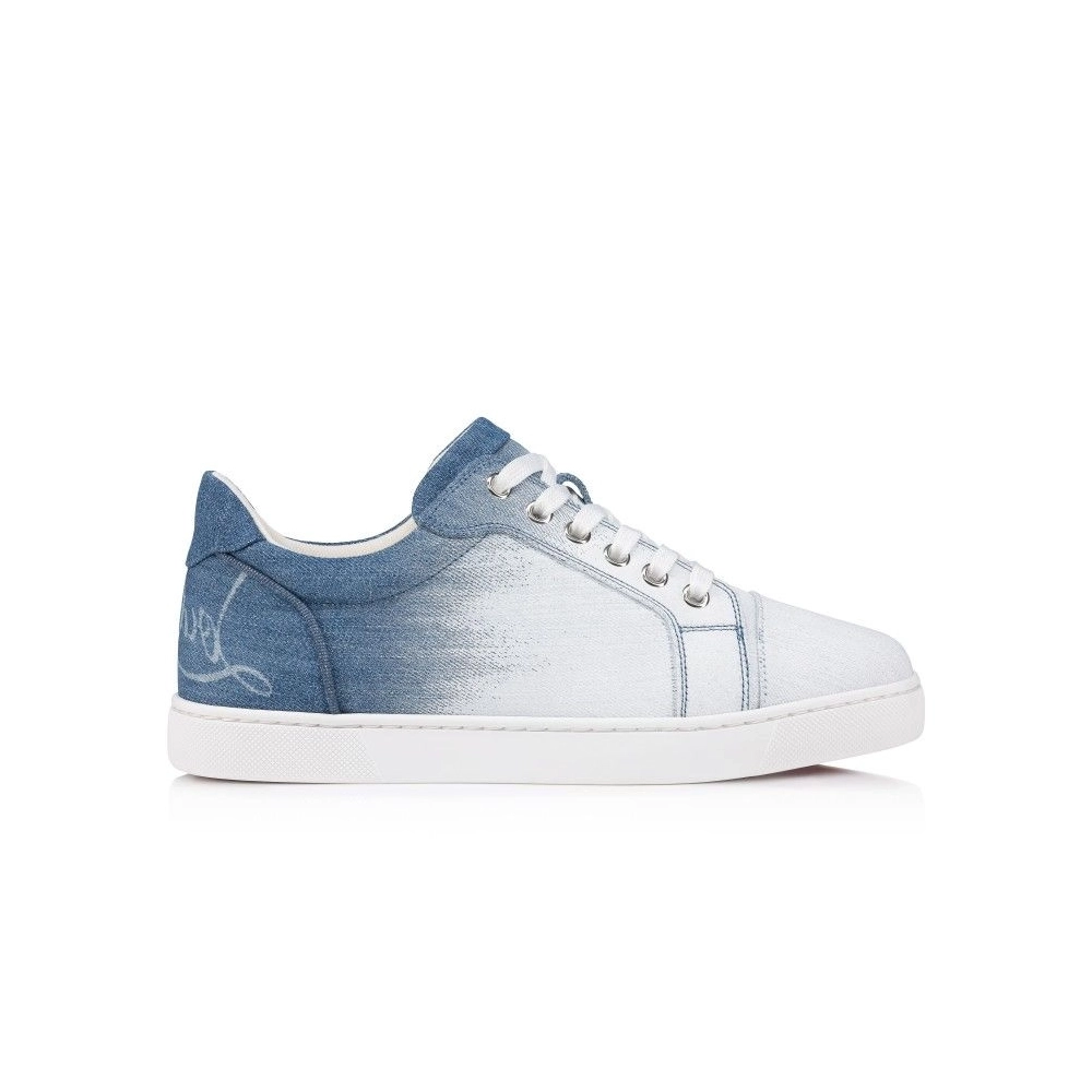 Fake Christian Louboutin Fun Vieira Sneakers Men Denim Brushed Effect Denim
