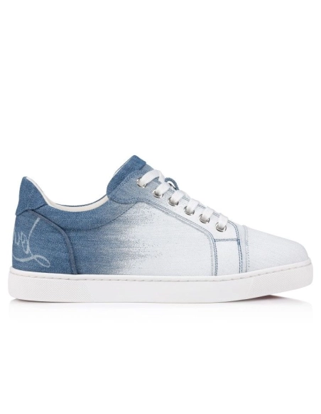 Fake Christian Louboutin Fun Vieira Sneakers Men Denim Brushed Effect Denim