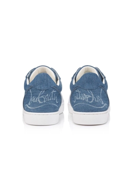 Fake Christian Louboutin Fun Vieira Sneakers Men Denim Brushed Effect Denim