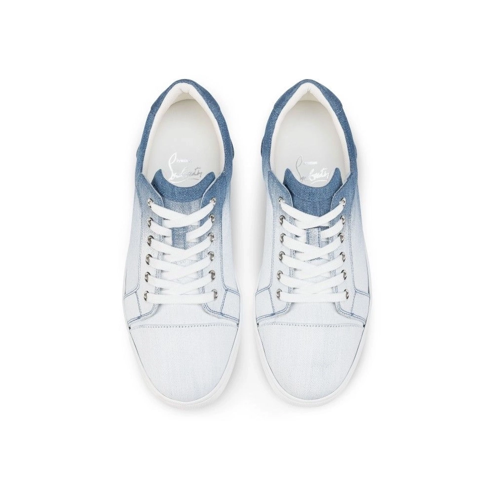 Fake Christian Louboutin Fun Vieira Sneakers Men Denim Brushed Effect Denim