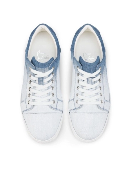 Fake Christian Louboutin Fun Vieira Sneakers Men Denim Brushed Effect Denim