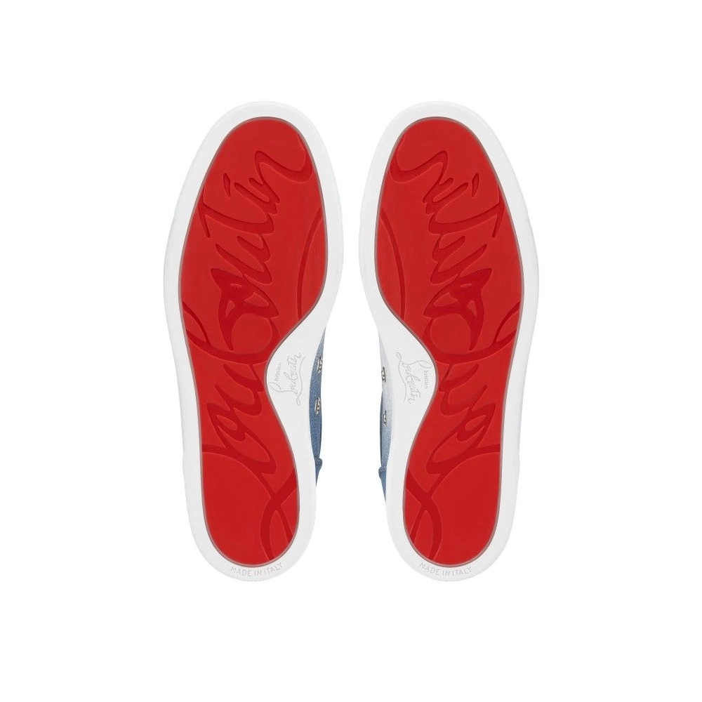 Fake Christian Louboutin Fun Vieira Sneakers Men Denim Brushed Effect Denim