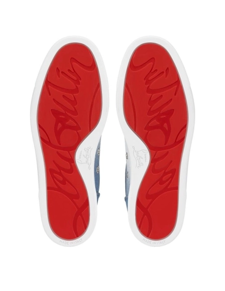 Fake Christian Louboutin Fun Vieira Sneakers Men Denim Brushed Effect Denim