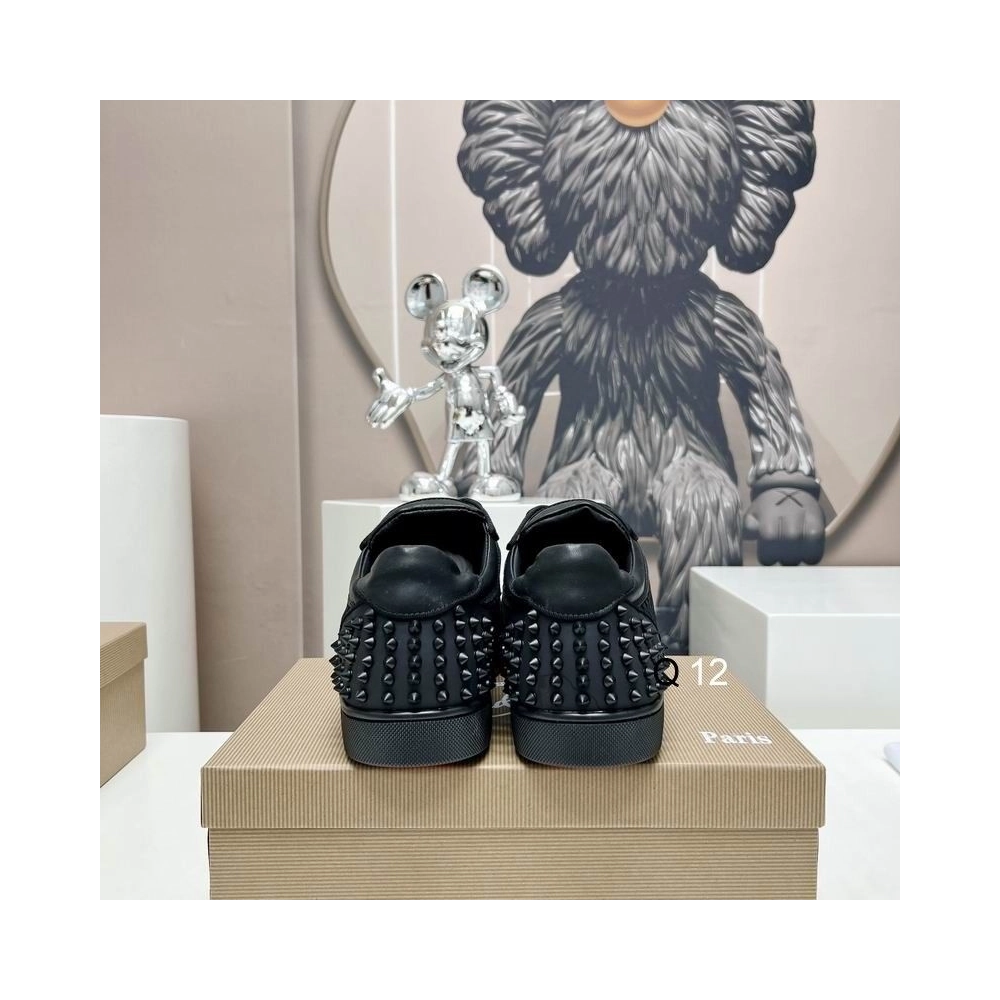 Replica Christian Louboutin Seavaste 2 Varsimax Sneakers Leather-trim Black